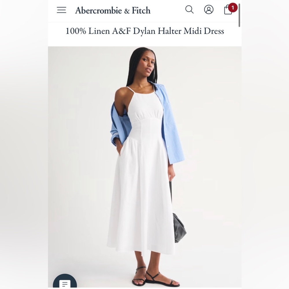 Abercrombie & Fitch White Maxi Dress with Spaghetti Straps